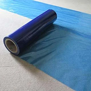 Rouleau de film de protection pour tapis transparent, bleu, résistant aux perforations, anti-poussière, résistant aux perforations temporaires